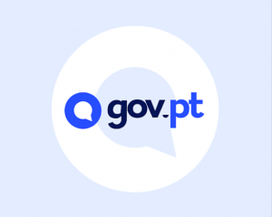 Logótipo do gov.pt, o portal oficial dos serviços públicos em Portugal, usado para aceder a informação oficial, autenticação digital e funcionalidades online do Estado.