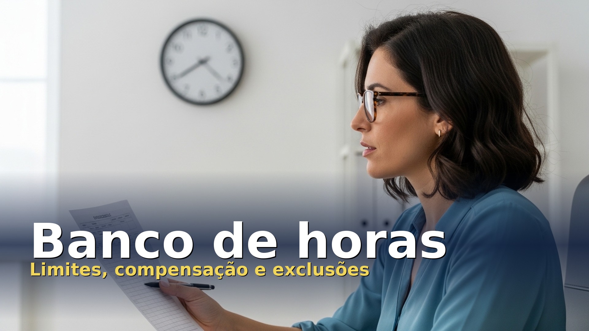 Banco de horas: trabalhadora a consultar o seu horário de trabalho num escritório