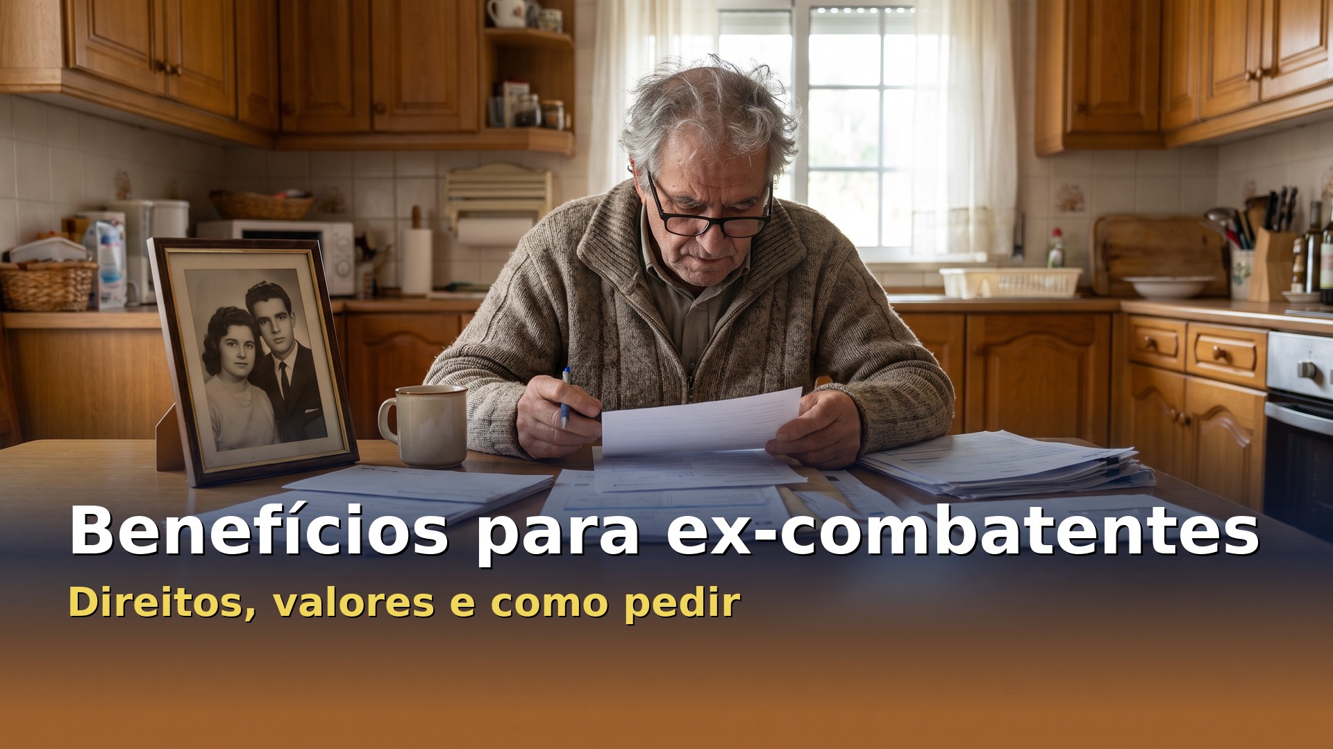 Benefícios para ex-combatentes do ultramar: antigo combatente a rever os papéis do pedido