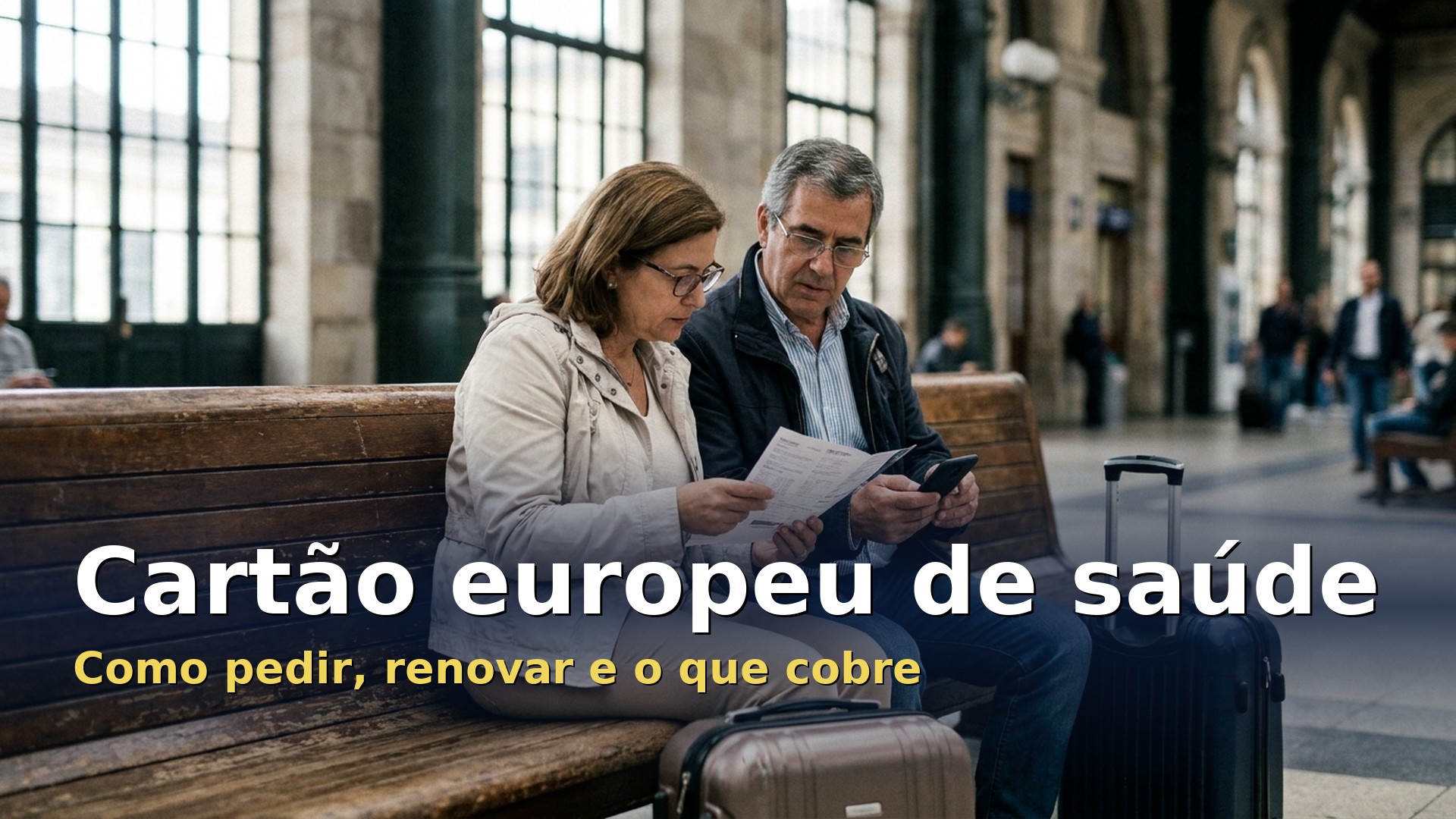 Cartão europeu de saúde: casal a preparar documentos antes de uma viagem pela Europa