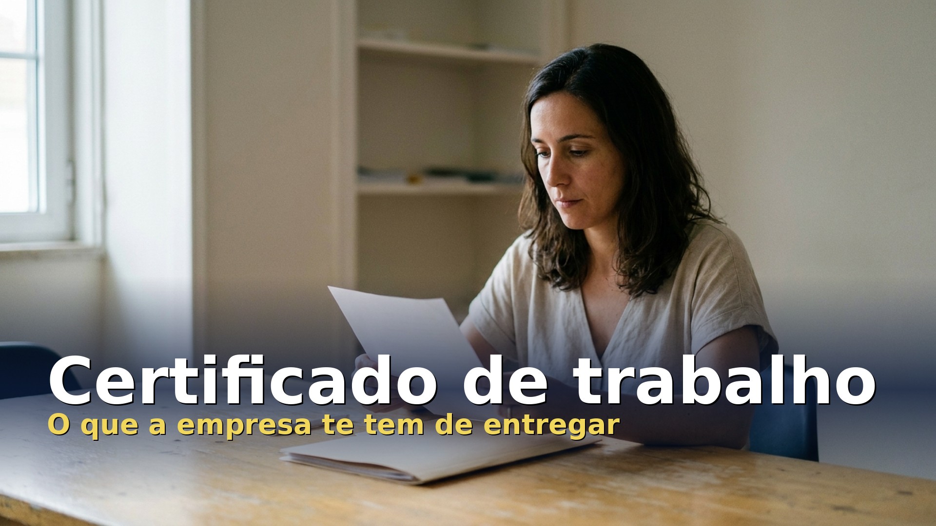 Certificado de trabalho: trabalhadora a ler o documento entregue pela empresa no fim do contrato