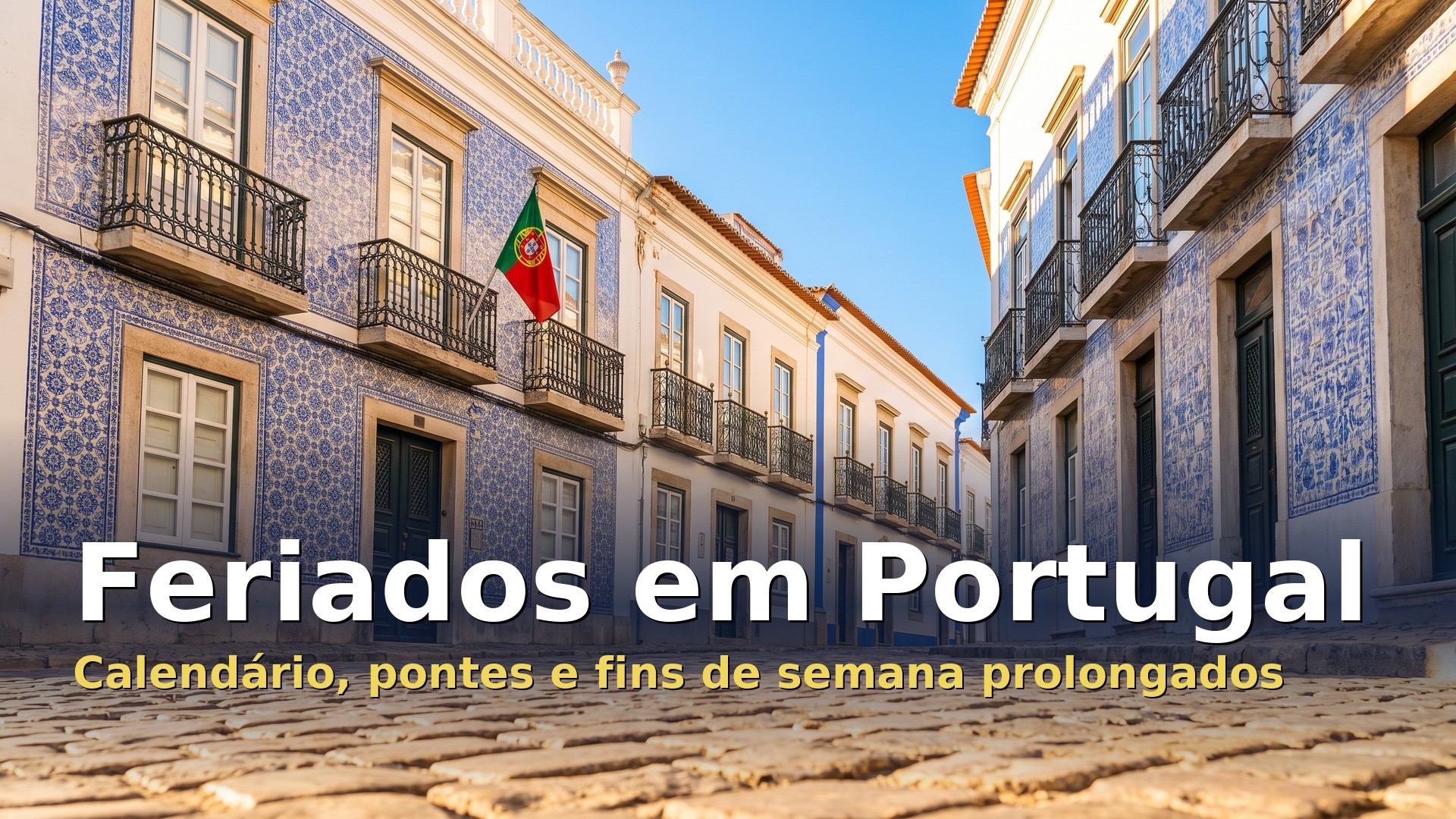 Rua portuguesa com fachadas de azulejo e bandeira de Portugal numa varanda