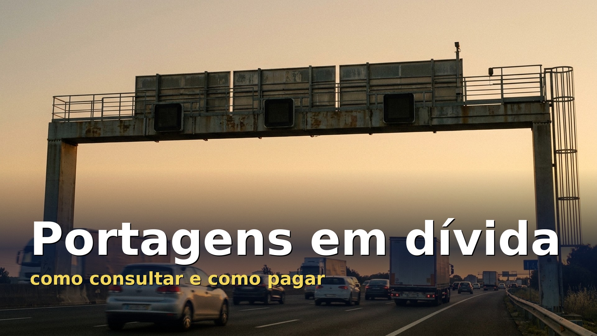 Pórtico de portagem eletrónica numa autoestrada portuguesa