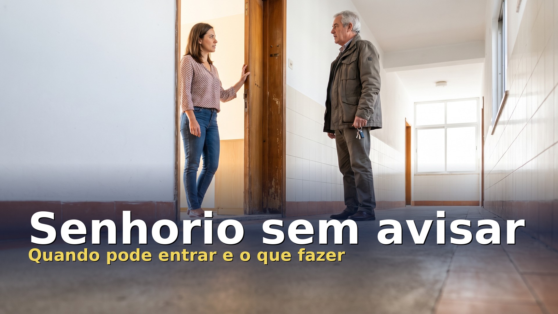 Senhorio sem avisar: inquilina à porta de casa a falar com o senhorio