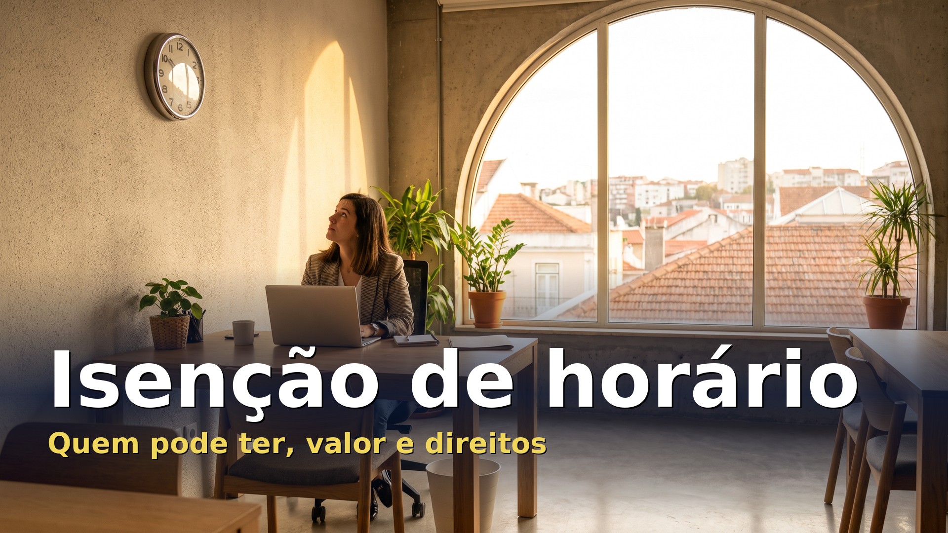 Trabalhador com isenção de horário ao fim do dia no escritório