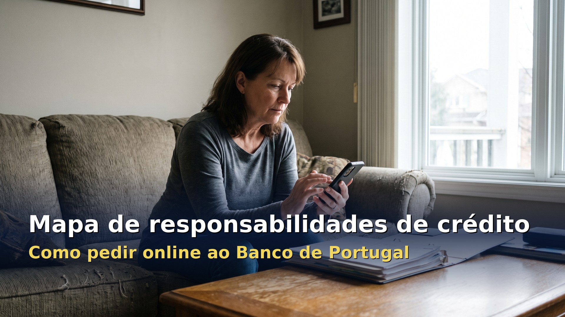 Mapa de responsabilidades de crédito do Banco de Portugal consultado no telemóvel