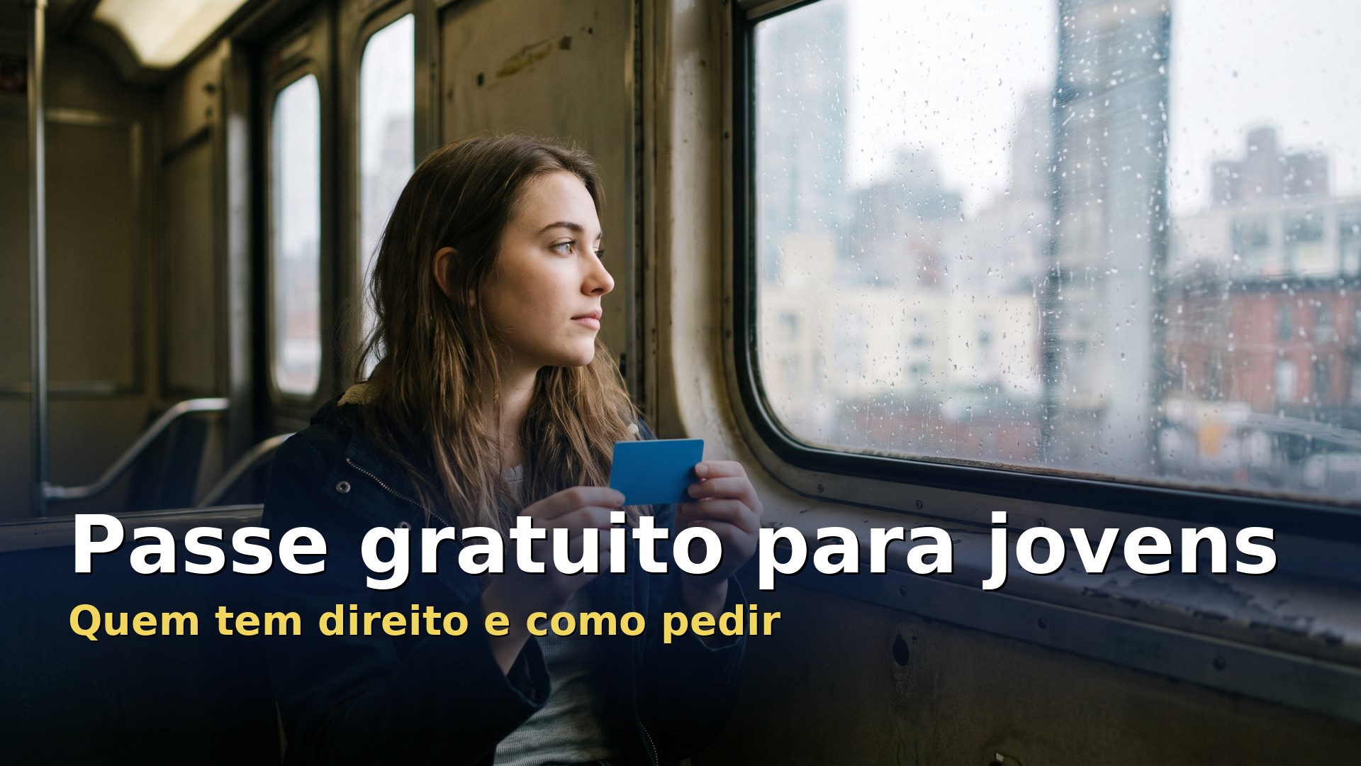 Passe gratuito para jovens: jovem com o cartão de transporte no metro